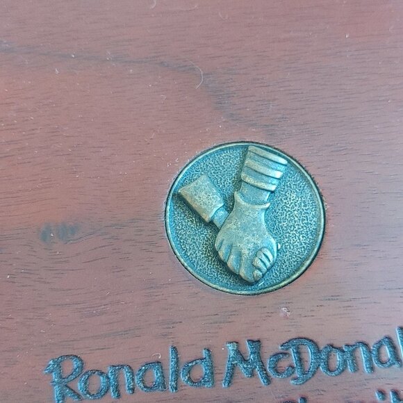 McDonalds Ronald McDonald House Wooden Box LOGO Badge - Picture 7 of 8